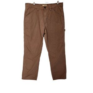 Blue Mountain Carpenter Pants Straight Leg Men's 36x30 Brown Flat Front EUC